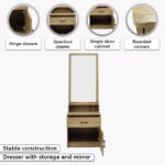 Movo Oasis 1-Drawer 1-Door Tall Dresser with Mirror and Stool