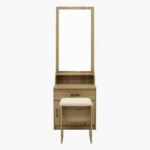 Movo Oasis 1-Drawer 1-Door Tall Dresser with Mirror and Stool
