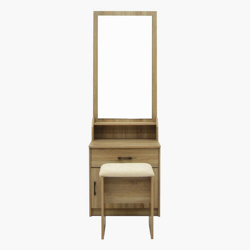 Movo Oasis 1-Drawer 1-Door Tall Dresser with Mirror and Stool - Image 11