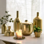 Avya Metal Narrow Mouth Vase - 15x15x48 cm