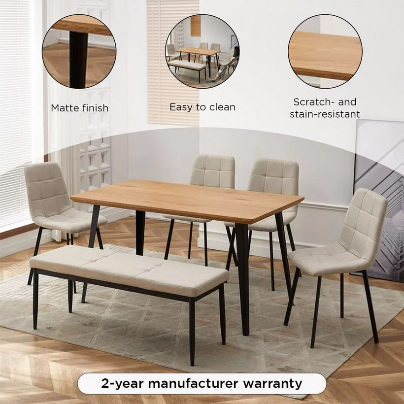 Urban Nexa 6-Seater Dining Set with Bench - Image 8