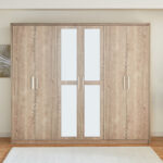 Curvy 6-Door Wardrobe with Mirror