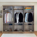 Curvy 6-Door Wardrobe with Mirror