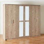 Curvy 6-Door Wardrobe with Mirror