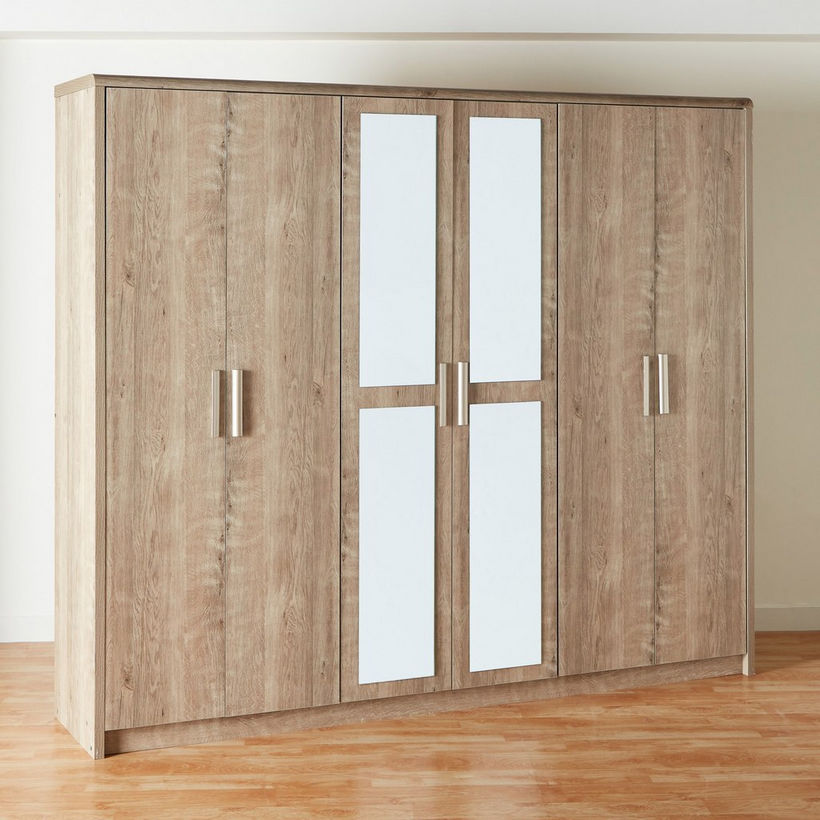 Curvy 6-Door Wardrobe with Mirror - Image 15