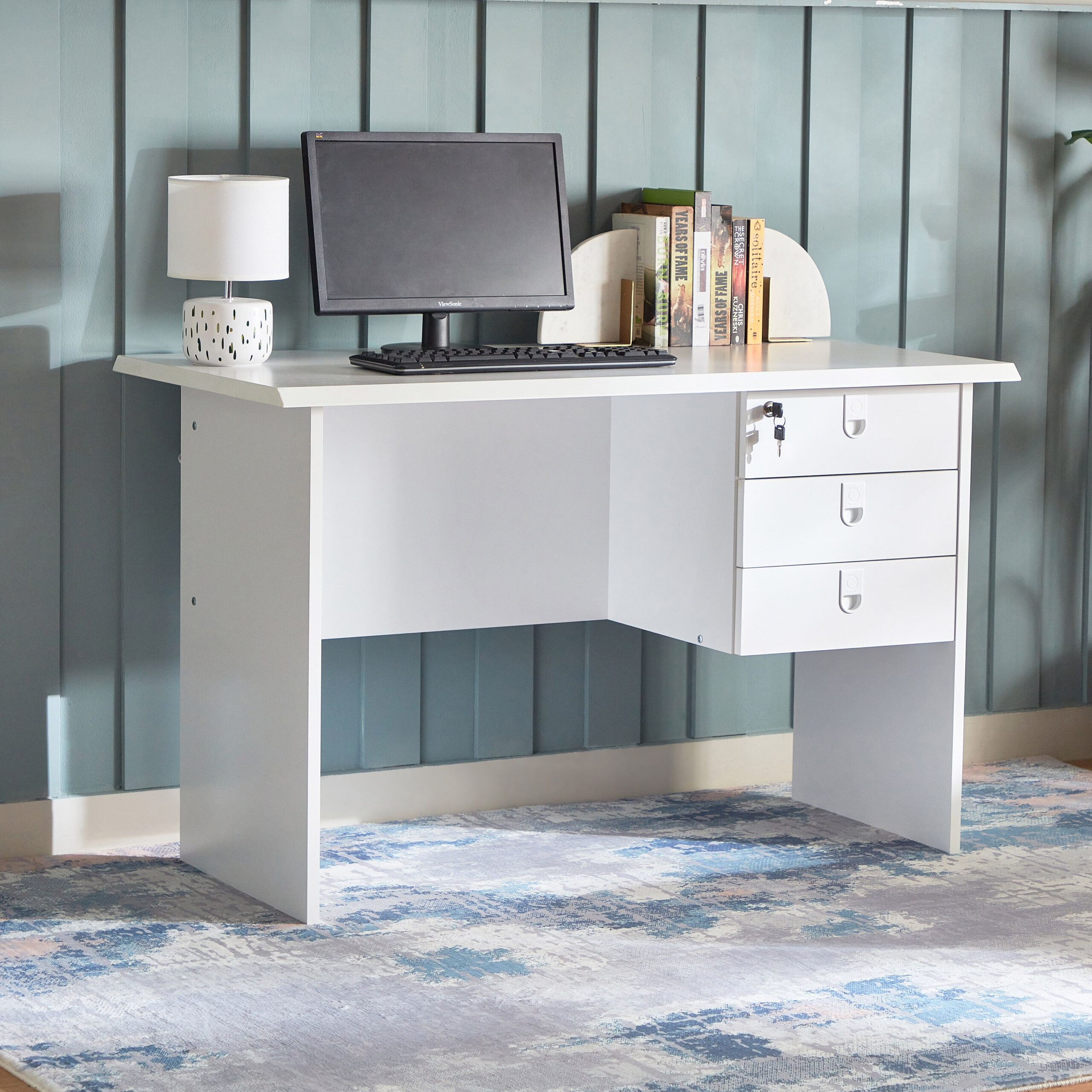 Lisbon Study and Office Desk with 3 Drawers