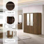 Kulltorp Plus 4-Door Wardrobe with Mirror and Lock