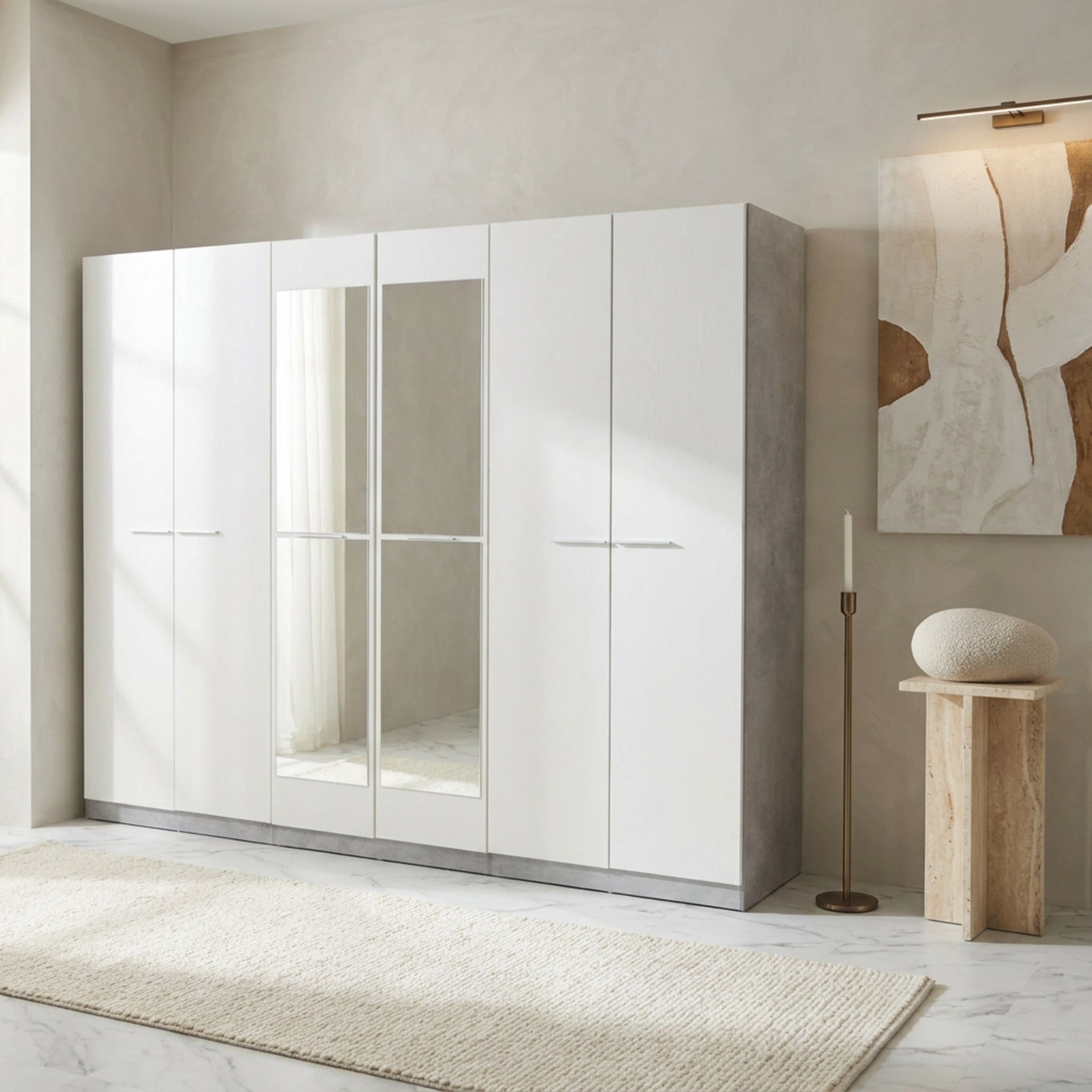 Patara 6-Door Wardrobe with Mirror