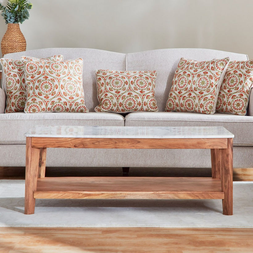 Cavon Midtown Genuine Marble Top Coffee Table with Solid Wood Base - Image 9