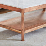 Cavon Midtown Genuine Marble Top Coffee Table with Solid Wood Base