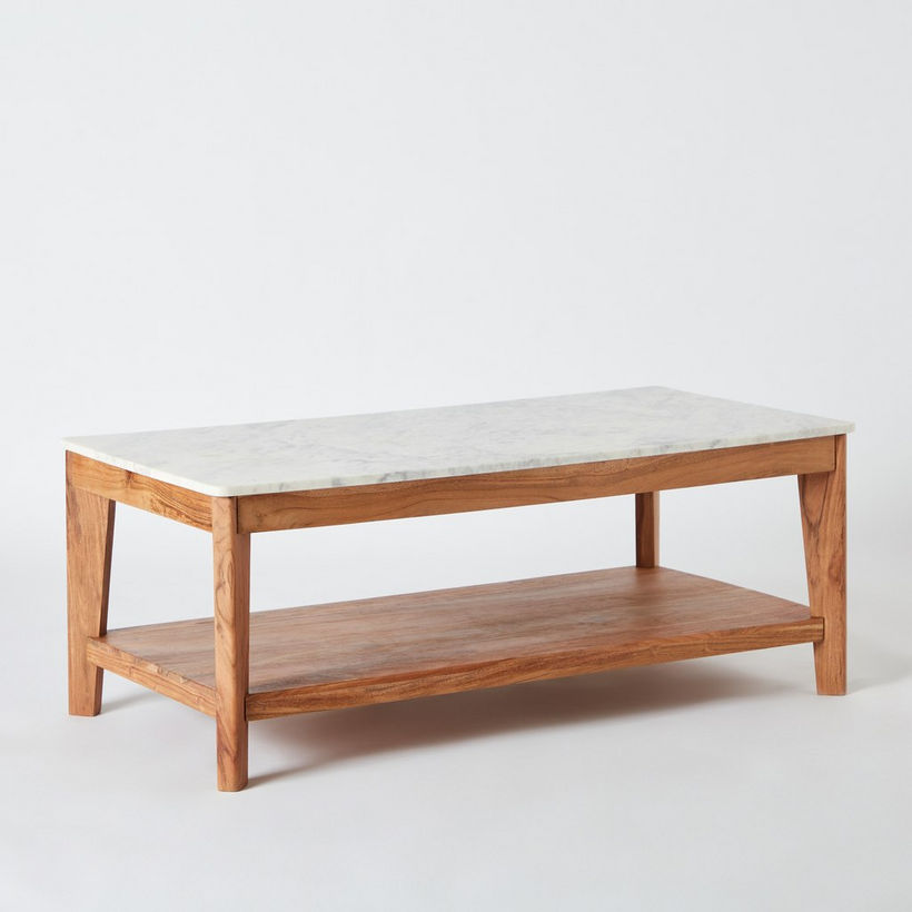 Cavon Midtown Genuine Marble Top Coffee Table with Solid Wood Base - Image 14