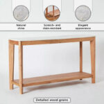 Cavon Midtown Genuine Marble Top Console Table with Solid Wood Base