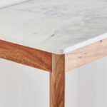 Cavon Midtown Genuine Marble Top Console Table with Solid Wood Base