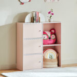 Vanilla Junior 3-Door Storage Unit with 2 Open Shelves