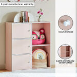 Vanilla Junior 3-Door Storage Unit with 2 Open Shelves