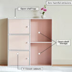 Vanilla Junior 3-Door Storage Unit with 2 Open Shelves