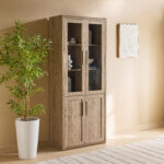 Curvy Bookcase with 2 Glass Doors