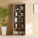 Curvy Bookcase with 2 Glass Doors