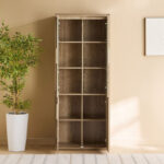 Curvy Bookcase with 2 Glass Doors