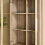 Curvy Bookcase with 2 Glass Doors