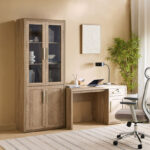 Curvy Bookcase with 2 Glass Doors