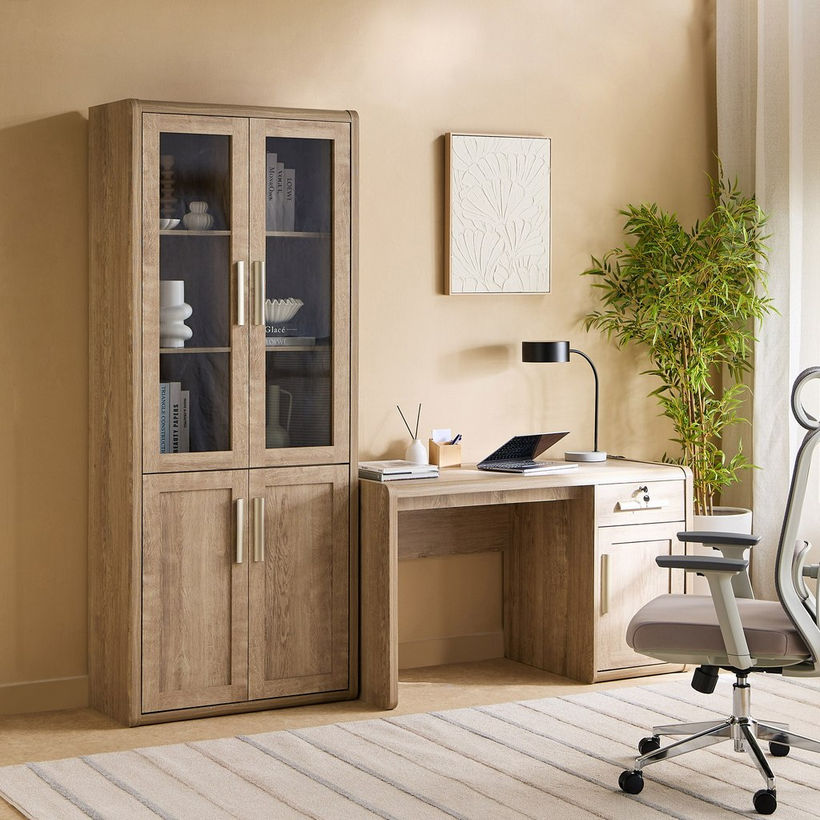 Curvy Bookcase with 2 Glass Doors - Image 8