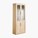 Curvy Bookcase with 2 Glass Doors