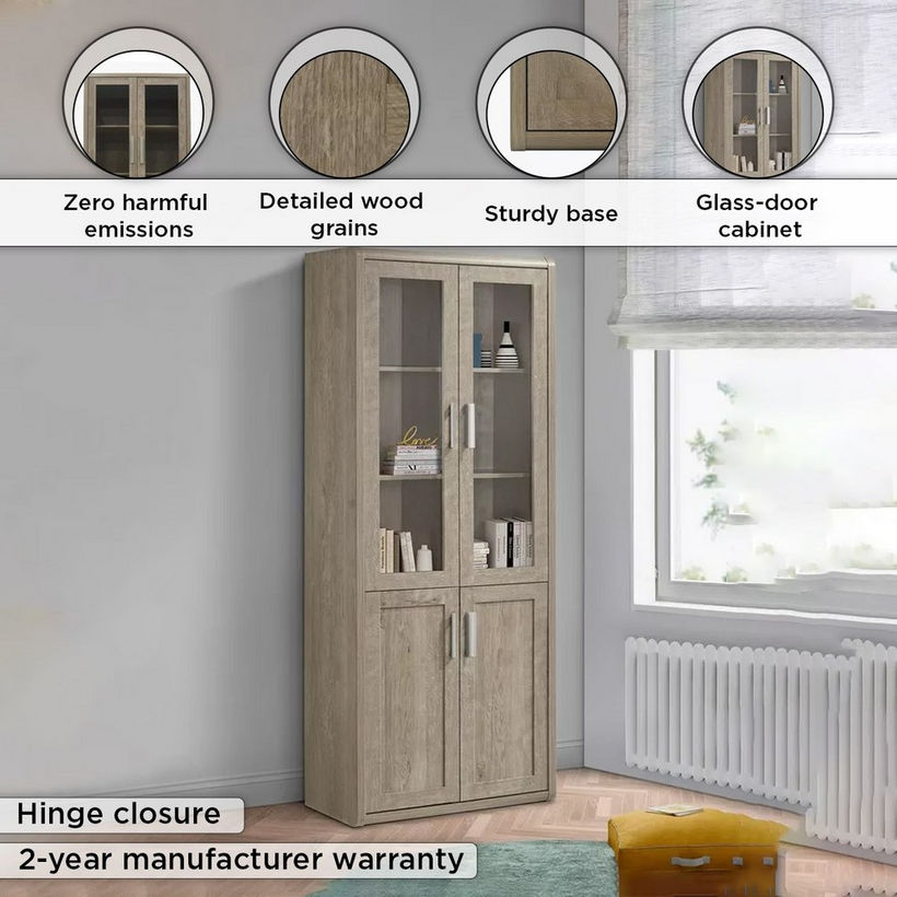 Curvy Bookcase with 2 Glass Doors - Image 10