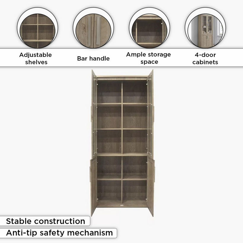 Curvy Bookcase with 2 Glass Doors - Image 11