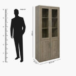 Curvy Bookcase with 2 Glass Doors