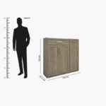 Curvy 20-Pair Shoe Cabinet with 3 Doors and 1 Drawer