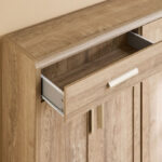 Curvy 20-Pair Shoe Cabinet with 3 Doors and 1 Drawer