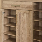 Curvy 20-Pair Shoe Cabinet with 3 Doors and 1 Drawer