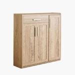 Curvy 20-Pair Shoe Cabinet with 3 Doors and 1 Drawer