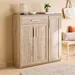 Curvy 20-Pair Shoe Cabinet with 3 Doors and 1 Drawer