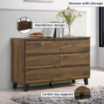 Kulltorp Plus 6-Drawer Double Dresser with Legs and without Mirror
