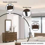Kulltorp Plus 6-Drawer Double Dresser with Legs and without Mirror