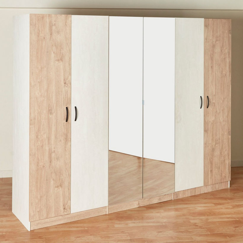 Athens Euro 6-Door Wardrobe with 2 Mirrors - Image 14