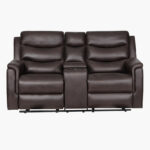 Vatican 2-Seater Leather Look Fabric Recliner Sofa with Console and Cupholders