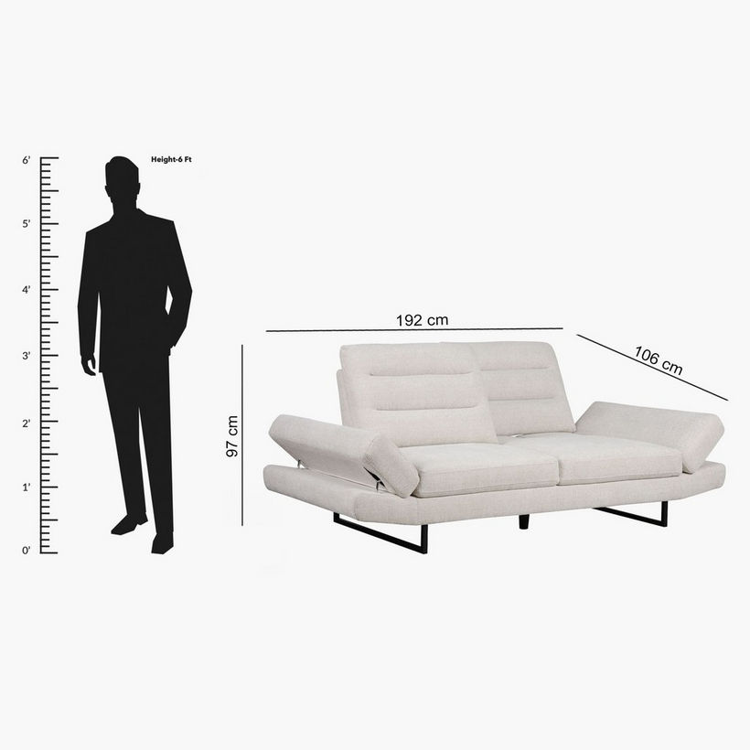 Brazil 2-Seater XL Fabric Sofa with Adjustable Back - Image 10