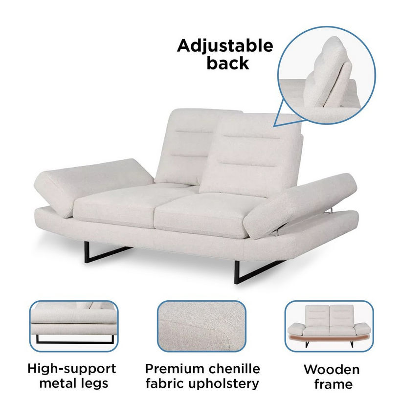 Brazil 2-Seater XL Fabric Sofa with Adjustable Back - Image 12