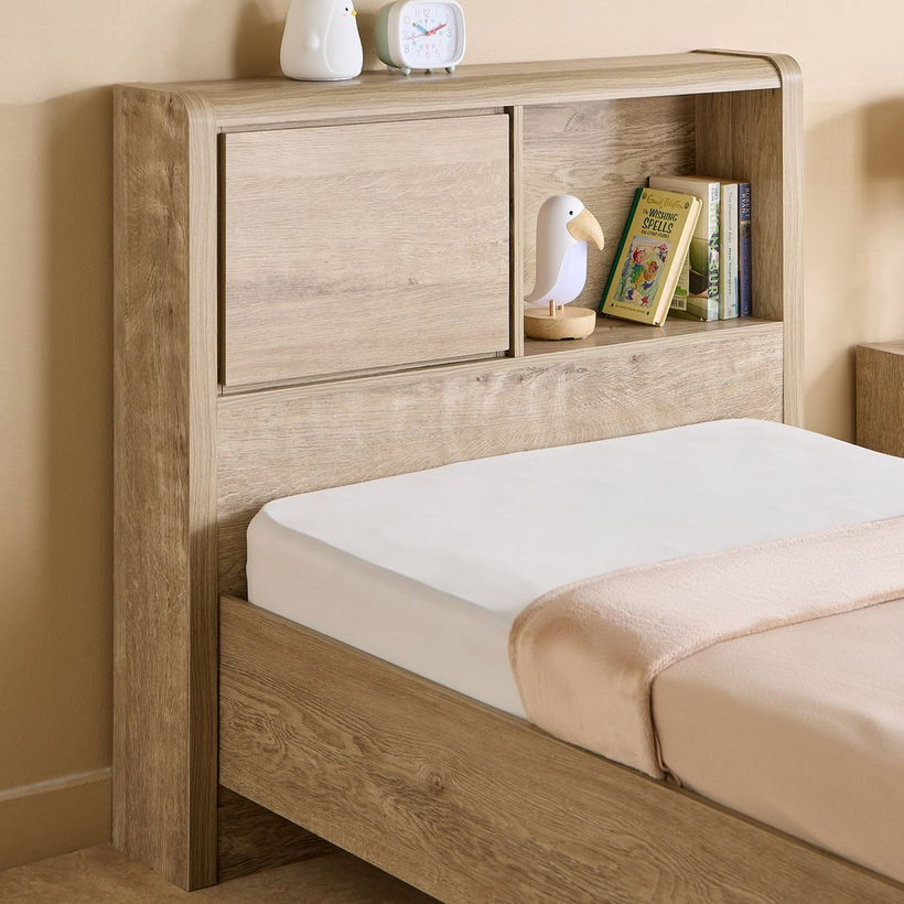 Curvy Plus Single Bed with Headboard Storage - 90x200 cm - Image 4