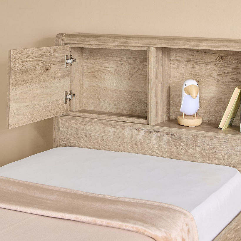 Curvy Plus Single Bed with Headboard Storage - 90x200 cm - Image 5