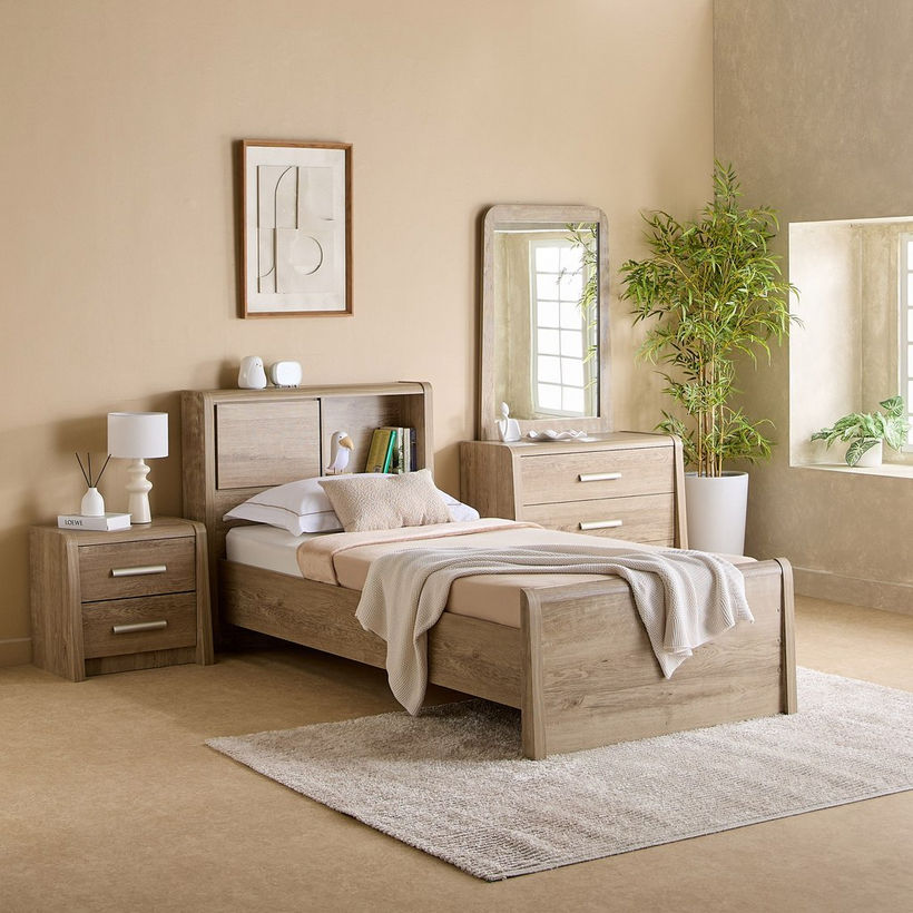 Curvy Plus Single Bed with Headboard Storage - 90x200 cm - Image 8