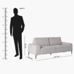 Baron 3-Seater Fabric Sofa