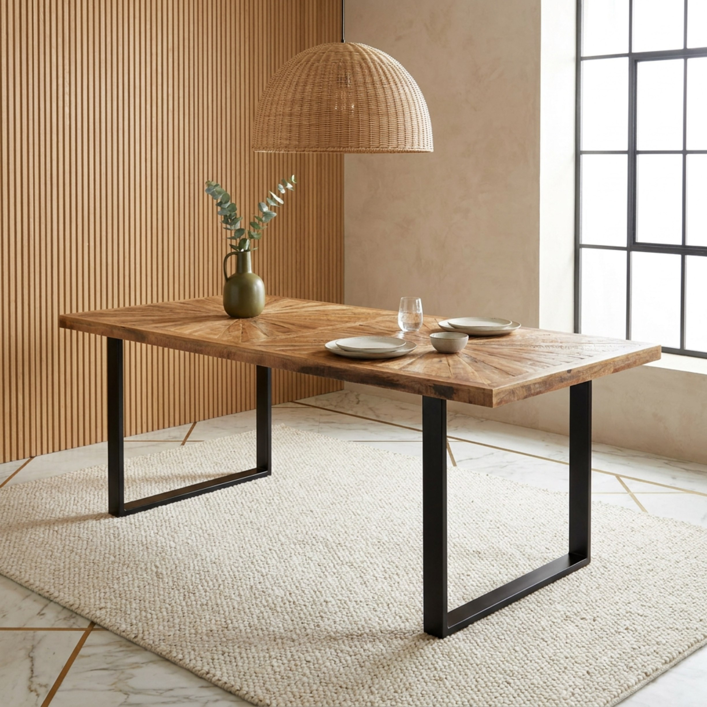 Cavon Florya 8-Seater Solid Wood Dining Table