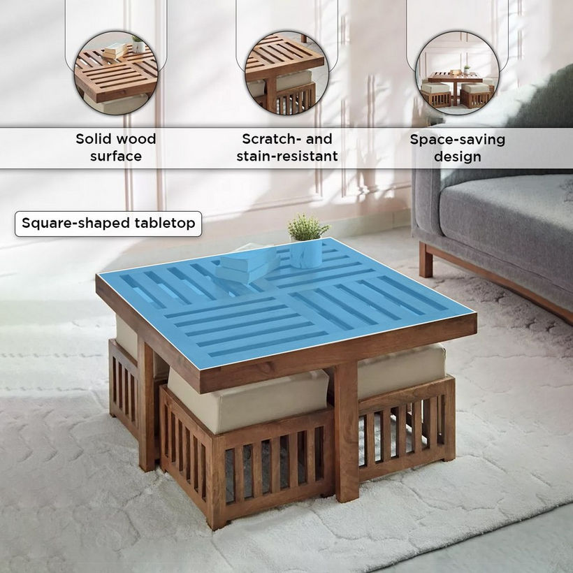 Cavon Vintaj Coffee Table with 4 Stools - Image 5