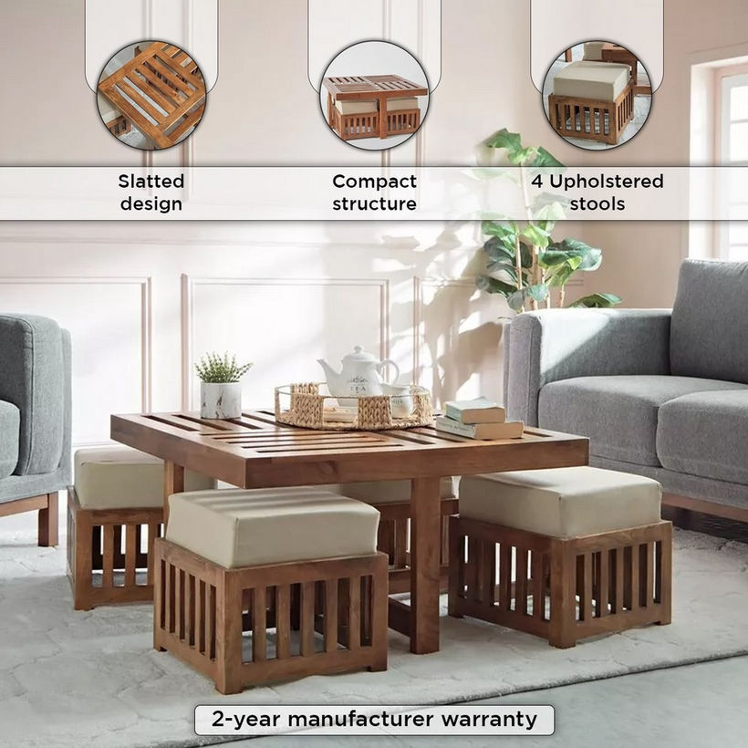 Cavon Vintaj Coffee Table with 4 Stools - Image 7