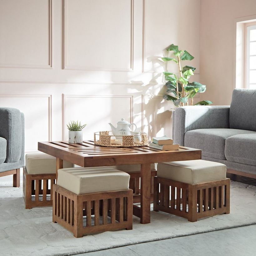 Cavon Vintaj Coffee Table with 4 Stools - Image 10