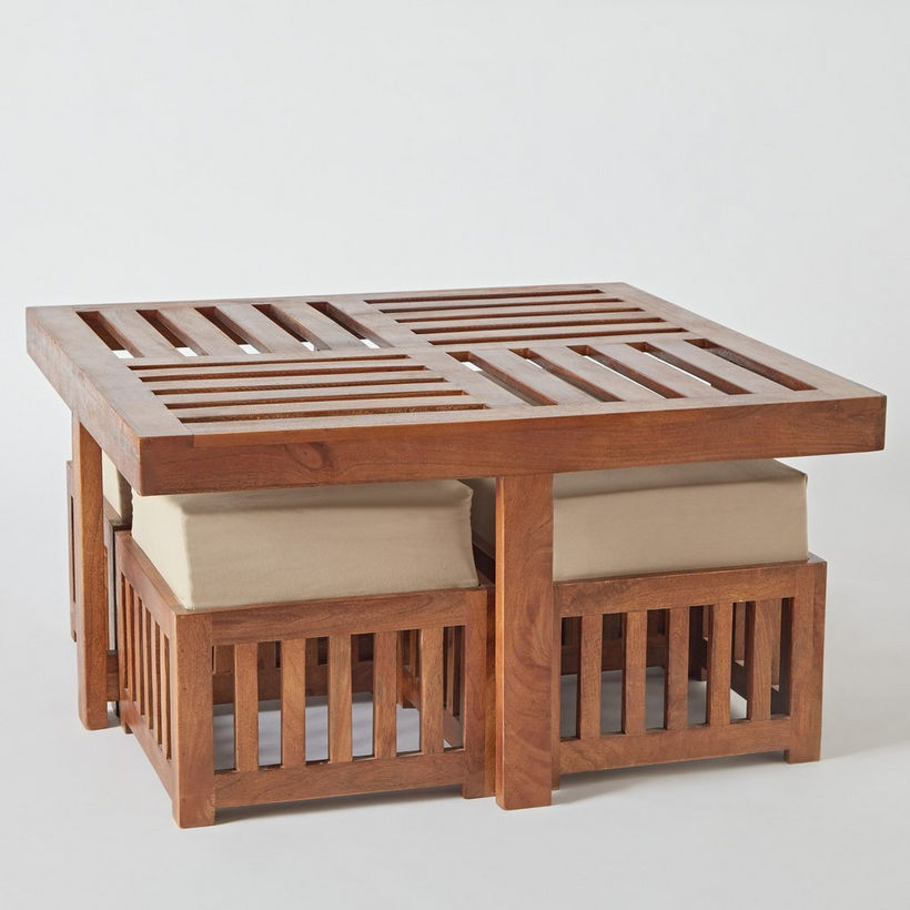 Cavon Vintaj Coffee Table with 4 Stools - Image 11